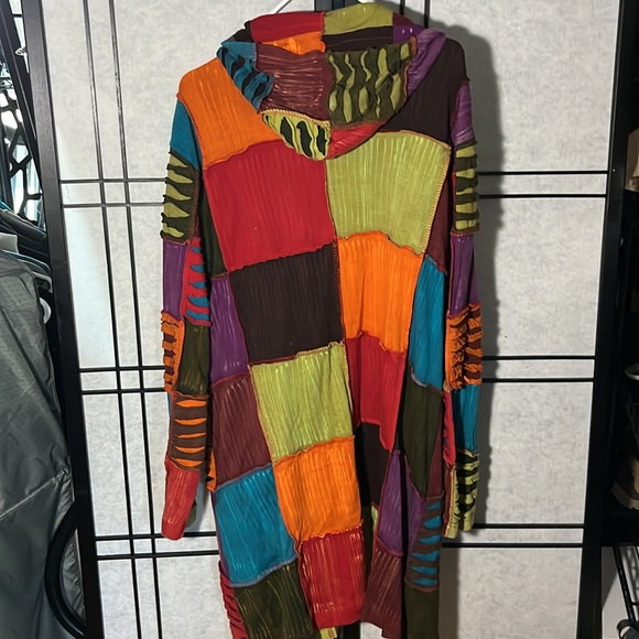 Beautiful multicolor “boho” knee length jacket - Picture 2 of 4